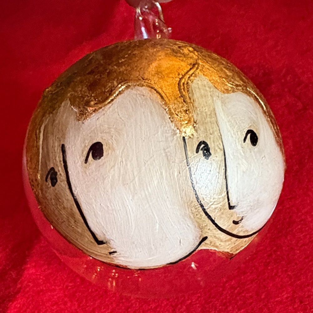 Elegant Hand Painted Holiday Ornament Signed by Artist